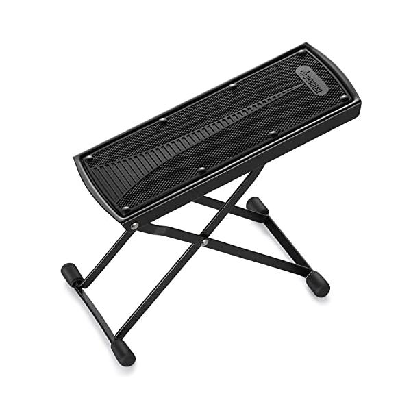 他サイト： Donner ギター足台 高さ6段階調節 折りたたみ式 フットレスト鉄製 スライドにくい (ブラック)の商品画像