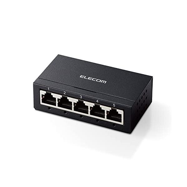 他サイト： エレコム スイッチングハブ 5ポート ギガビット 金属筐体 コンパクト 軽量 [ACアダプター付属/壁掛け設置対応/静音ファンレス/省電力/EUの商品画像