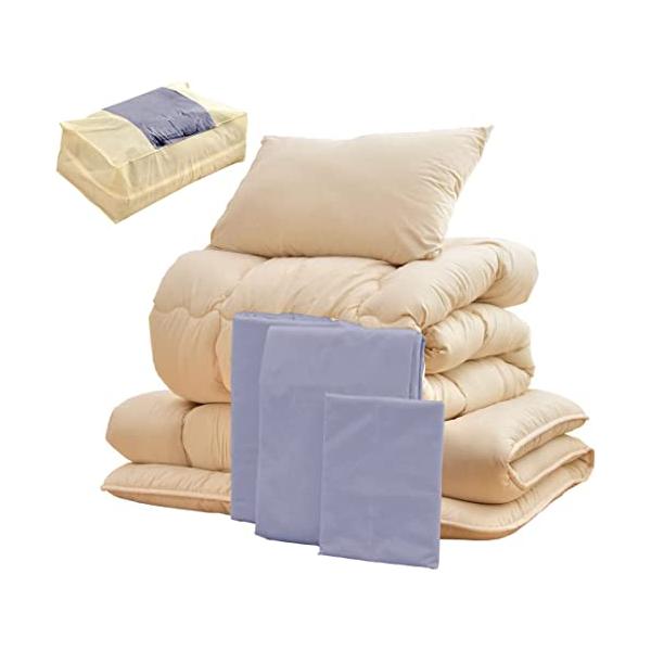 他サイト： タンスのゲン 布団セット シングル 7点セット高密度固綿 三層敷布団カバー付き 抗菌 防臭 防カビ 洗える 収納ケース付き ホコリが出にくい 掛の商品画像