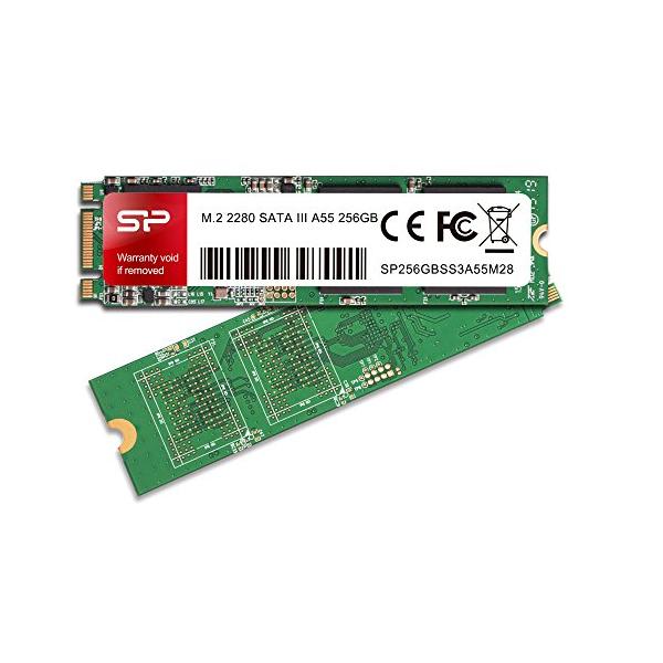 他サイト： シリコンパワー SSD M.2 2280 3D TLC NAND採用 256GB SATA III 6Gbps 3年 A55シリーズ SP256の商品画像