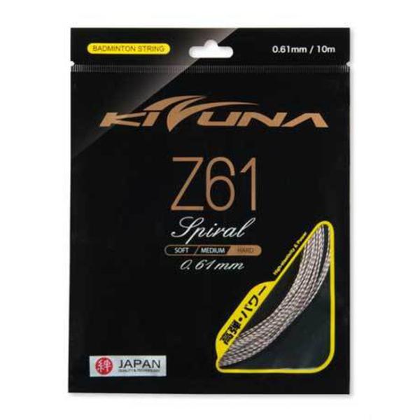 【KIZUNA】Z61スパイラル　ホワイト　10m 10個セット KIZUNA Z61スパイラル 0.61mm 高弾・パワー バドミントン