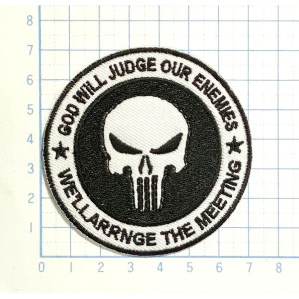 Good Will Judge ロゴ がい骨 スカル マーク 丸型 円型 スカル ワッペン 刺繍 アイロンワッペン Skull Pat 027 ワッペンとtシャツ雑貨らばさん 通販 Yahoo ショッピング