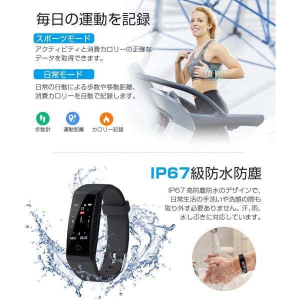 Itdeal スマートブレスレット 防水 活動量計 スマートウォッチ 多機能 心拍計 歩数計 睡眠検測 タッチ操作 Bluetoot Granclube Com Br