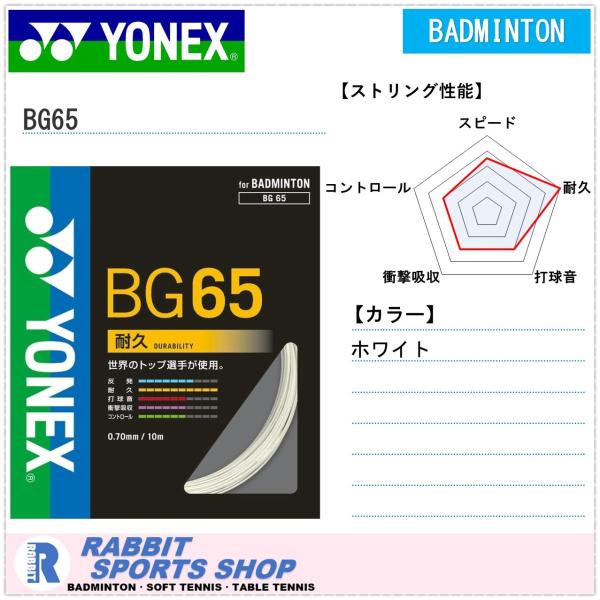YONEX BG65バドミントンガット YONEX バドミントン ガット ヨネックス エクスボルト65 BGXB65