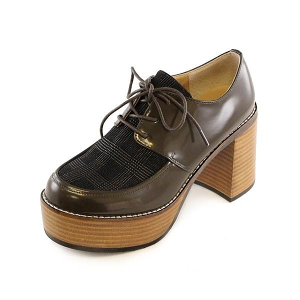 あしながおじさん Gyc グレイコンビ スタックヒール 厚底レースアップシューズ 8 5センチヒール Asgyc ラボスター Yahoo ショップ 通販 Yahoo ショッピング