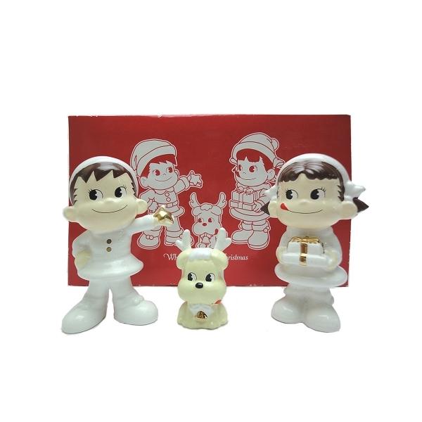 不二家 ホワイト ペコちゃん＆ポコちゃんクリスマス 陶器製