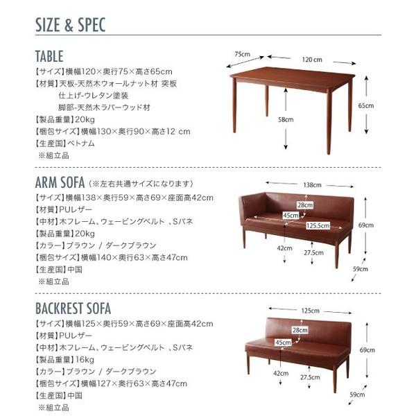 ダイニングテーブル 単品 〔幅120×奥行75×高さ65cm〕 ウォールナット天板 40601040棚 ラック 収納家具通販専門店
