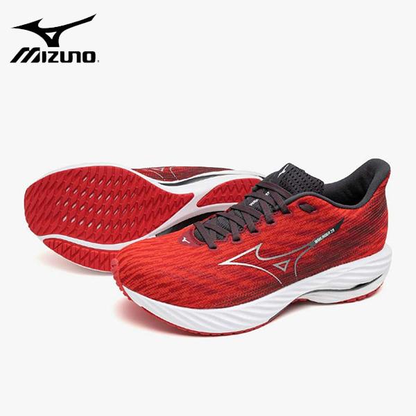 ほぼ未使用　ミズノウエーブライダー28SW レッド グレー J1GC240407 MIZUNO 24FW ミズノ ウエーブライダー28 SW レッド