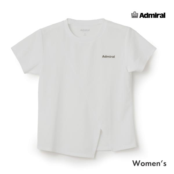 ADMIRAL アシンメトリースリットTEE　ATLA668-01 レディス　2026FW　アドミラル　オフホワイト　Tシャツ　吸水速乾
