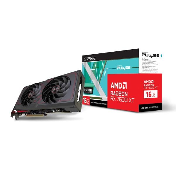 SAPPHIRE PULSE RADEON RX 7600 XT GAMING OC 16GB GDDR6 PCIe4 SAPPHIRE PULSE RADEON RX 7600 XT GAMING OC 16GB GDDR6 PCIe4