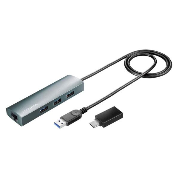 アイ・オー・データ機器 USBハブ搭載ギガビットLANアダプター（変換アダプター付） US3-HB3ETG2/C
