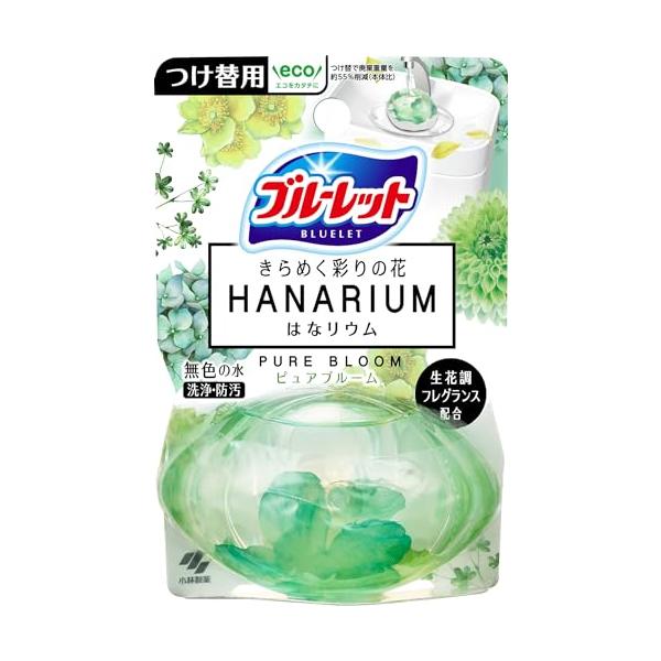 他サイト： ブルーレット 液体おくだけ きらめく彩りの花 はなリウム トイレタンク芳香洗浄剤 ピュアブルームの香り 詰め替え用 70mlの商品画像