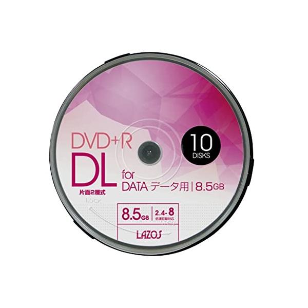 ホワイト/-/L-DDL10P・パッケージ個数:1・DVD+R DL 8.5GB for DATA 2.4-8倍速対応 1回記録用 ホワイトワイド印刷対応 10枚組 スピンドルケース入
