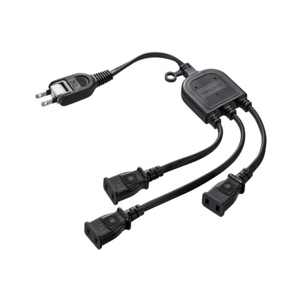 ブラック/-/TAP-EX3BKN・Color:ブラック・パッケージ個数:1・他の差込口をふさがないため、ACアダプタ使用時に無駄なく設置できる3分岐タイプの電源延長コードです。・安全な二重被ふくコードです。・恐ろしいコンセント火災を予防す...