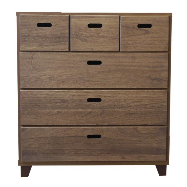 大川家具 nakakei チェスト クレスト 75cm幅4段 ブラウン 246511