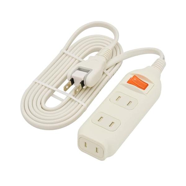 ホワイト/2m/HS-TP32SW22・パッケージ個数:1・【 特 長 】　一括集中スイッチ付き　難燃・耐熱ボディ　丈夫な二重被ふくコード　ホコリシャッター付き・【 仕 様 】　15A 125V 1500W以下　コンセント：3個口・プラグ形...