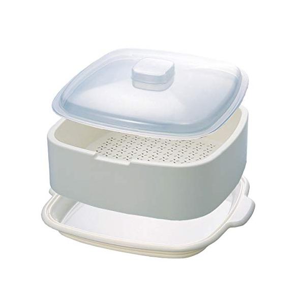 ・ホワイト 内径:19×19cm 18534・・PatternName:新・外径サイズ:24.7×22.2×高さ12cm・重量:420g・材質:ポリプロピレン・生産国:日本・内径サイズ(約):19×19×深さ5.7cm