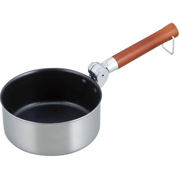 和平フレイズ ふっ素 樹脂 加工 ミルクパン 14cm ハンドル折りたたみ式 コンパクト収納 キャンプ アウトドア IH・ガス対応 RA-940