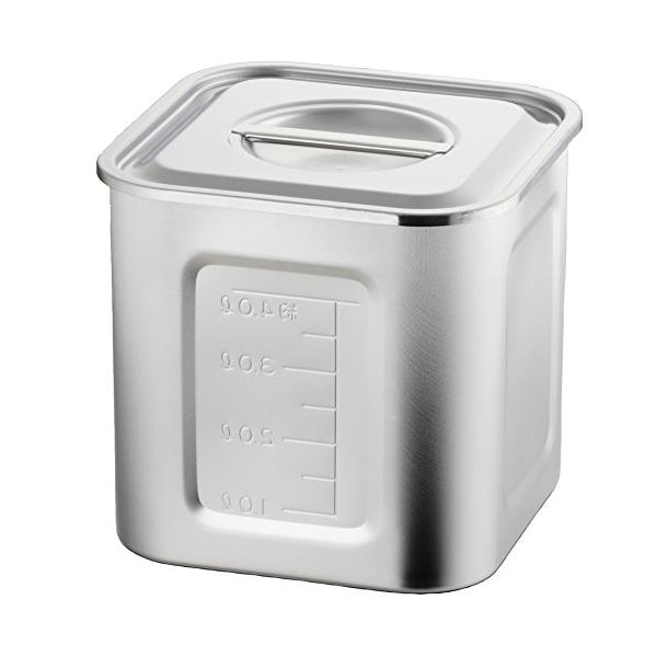 赤川器物製作所 AG 21-0 目盛付 角型キッチンポット 13.5cm (手無