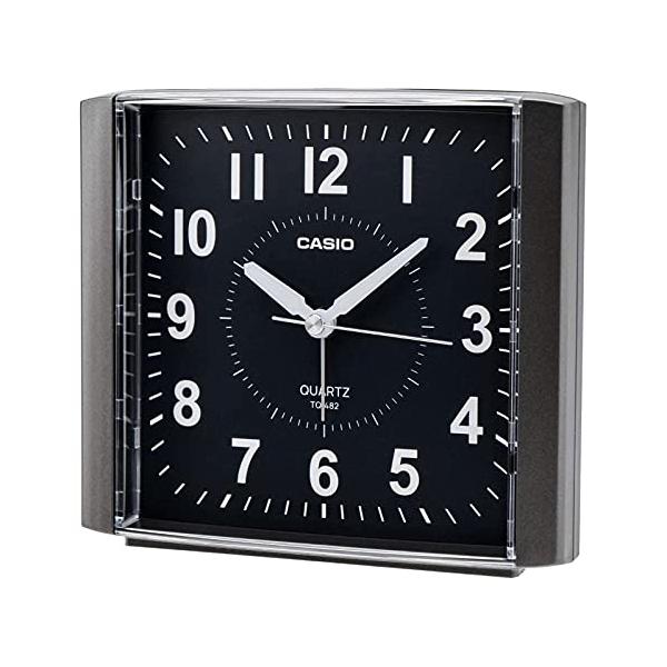 モダン・ブラック  TQ-482-1JF・・Color:ブラック・機能:電子音アラ-ム、スヌ-ズ機能、ライト、ステップ秒針・推奨電池:単3マンガン乾電池×1・本体サイズ:(約)高さ11.5×幅13.0×奥行き5.6cm