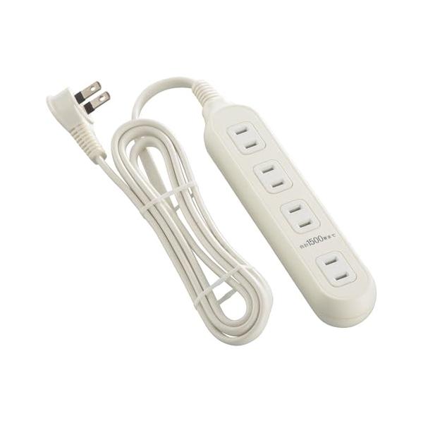 ホワイト/4個口/HS-T415W22・パッケージ個数:1・【 特 長 】　コンセント周りに熱に強いPBT樹脂使用　丈夫な二重被ふくコード　耐トラッキング絶縁カバー付きLプラグ　ACアダプター対応・【 仕 様 】　15A/125V、1500...