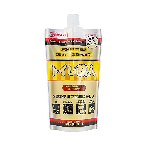 なし/-/4560302531245・PackageQuantity:1・パッケージ個数:1・・便利な詰替え用パウチ・・塩酸が主流の強力トイレ洗剤。デメリットはよく落ちる洗浄力に対して金属や対象物の変色やダメージがひどいこと。・・トイレ職人...