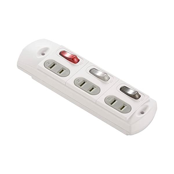 個別スイッチつきホワイト/-/HS-TM3BSWX3-W・Color:ホワイトStyle:個別スイッチつき・パッケージ個数:1・【 特 長 】　補修用電源タップ部品（屋内配線用）　各コンセントに個別スイッチ付き（ランプ付き）・ホコリ防止安全...