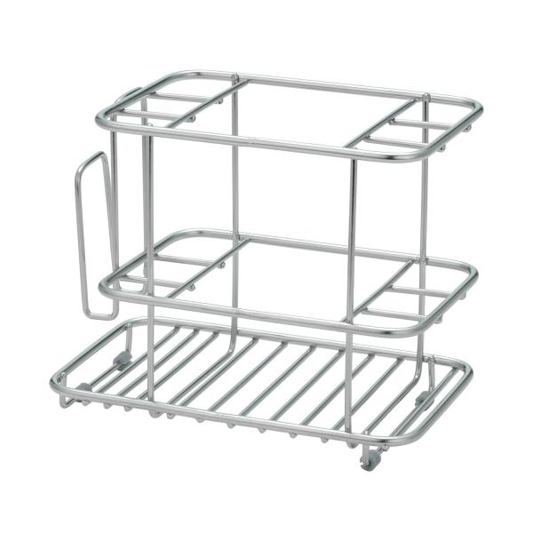 置き型なし/なし/BB-083・Style:置き型・パッケージ個数:1・サイズ: 12×7×10cm・歯みがき用品をコンパクトにまとめて収納できる歯ブラシスタンド。・錆びに強く、丈夫で長持ちの18-8ステンレス製。・便利なコップホルダー付き...