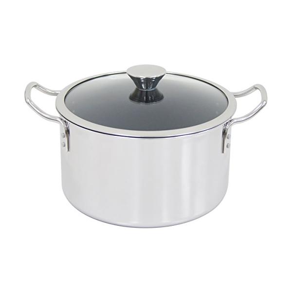 ウルシヤマ金属工業 両手鍋 22cm IH対応 ステンレス製 日本製 IH-デュオ DUO-22W PFOAフリー