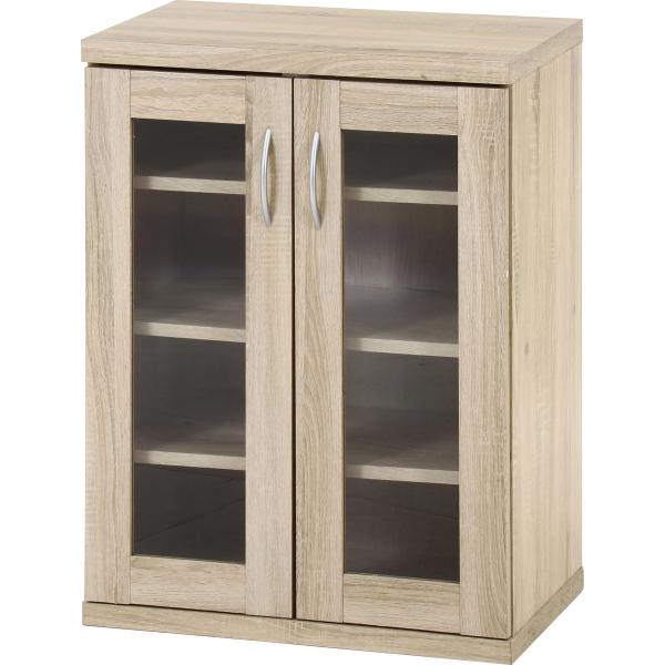 キャビネットオーク/中型/73402・Style:キャビネットColor:オーク・パッケージ個数:1・サイズ： 幅60×奥行41.5×高さ80cm・本体重量:19kg・材質：構造部材：プリント紙化粧繊維板　構造部材（扉）：ガラス・原産国：マ...