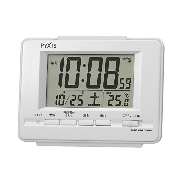 セイコークロック目覚まし時計電波デジタルカレンダー温度表示PYXIS ピクシス白パールNR535H SEIKOセイコークロック(Seiko  Clock) JChere日本雅虎代购转运