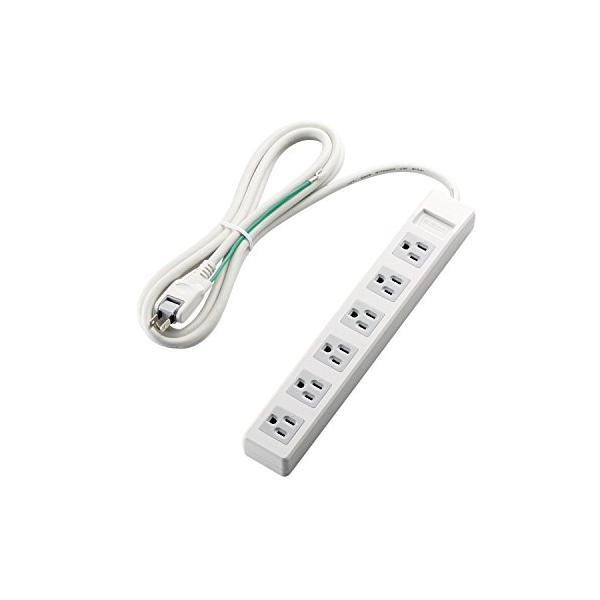 エレコム(ELECOM) 電源タップ 3ピン マグネット付 6個口 2.5m ホワイト T-T1B-3625WH