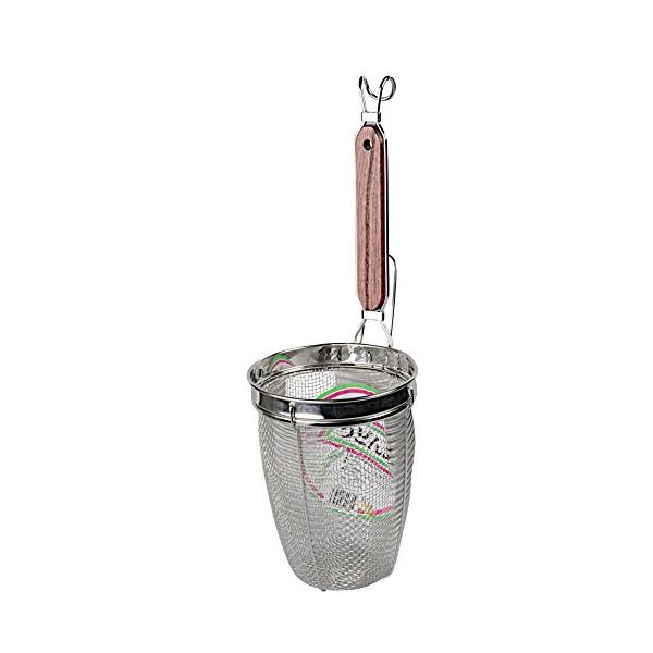 タケコシ てぼ 18-8 ローズ柄 うどん揚 深型 丸底 外径140x高さ180mm