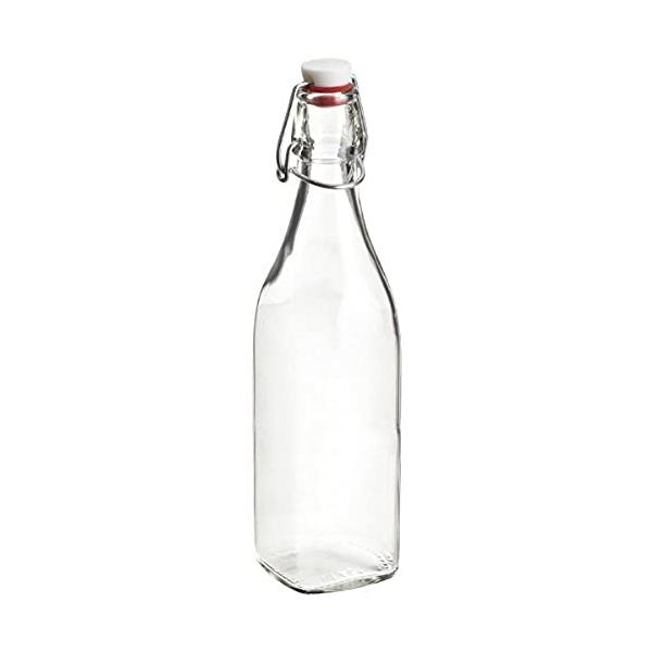 ・クリア 0.5L 292149・・Size:0.5L・サイズ:77×77×高さ253mm・本体重量:480g・素材・材質:本体/ガラス、金具部/ブリキの亜鉛メッキ、栓/合成ゴム・生産国:イタリア・注ぎ口:内径約19mm、外径約30mm