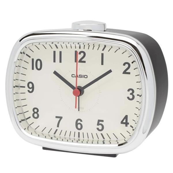 モダン・ダークブラウン 91×109×62mm TQ-159-5JF・・Color:ダークブラウン・機能:電子音アラーム、スヌーズ機能、ライト、ステップ秒針・推奨電池:単3マンガン乾電池×1・本体サイズ:(約)高さ9.1×幅10.9×奥行き...