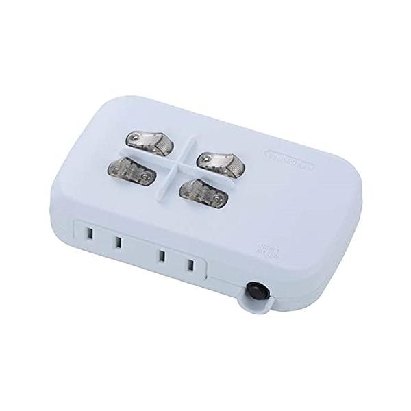 個別白い/4個口/HS-A1759W・パッケージ個数:1・原産国:中国・15A 125V 1500W以下・絶縁カバー付きでトラッキング現象による火災を抑止します。