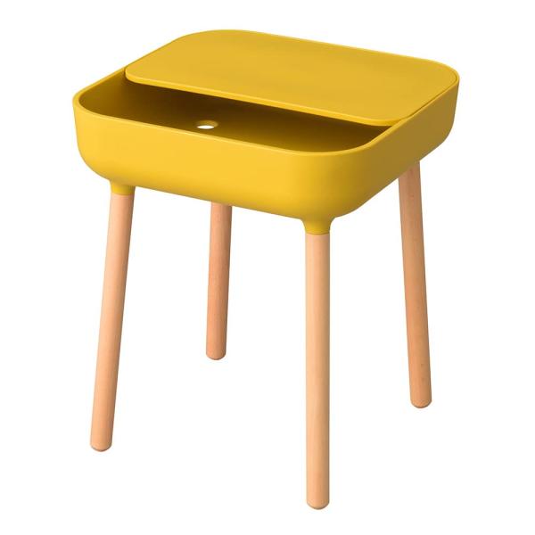 イエロー/W40×D39.5×H47/PT-980YE・Color:イエロー・パッケージ個数:1・サイズ(cm)：W40×D39.5×H47・ポリプロピレン 天然木(ビーチ) ラッカー塗装・組み立てる必要がある