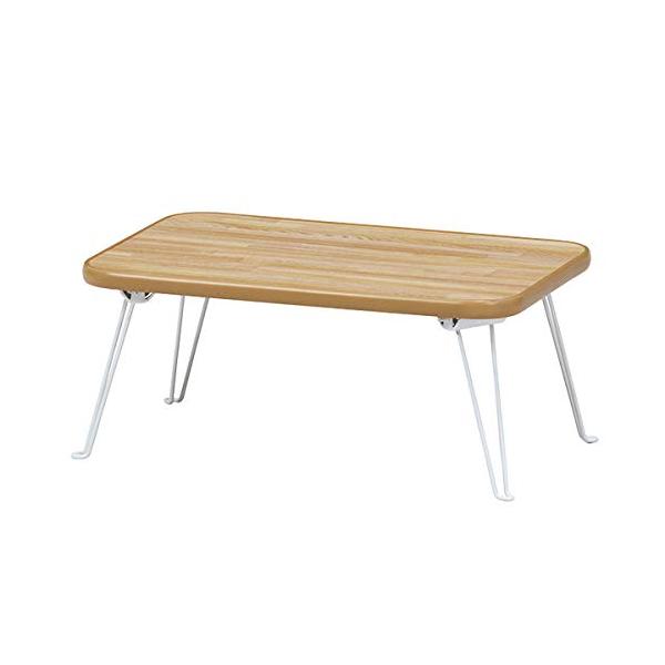 折りたたみナチュラル/ホワイト/幅45×奥行30×高さ19cm/14413・Size:幅45×奥行30×高さ19cmColor:ナチュラル/ホワイトPatternName:ちゃぶ台・パッケージ個数:1・材質:甲板の表面材:プリント紙化粧パー...