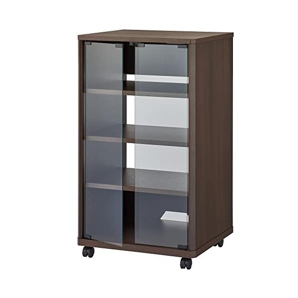 ハヤミ工産 オーディオラック ガラス扉付き 棚板3枚付属 キャスター