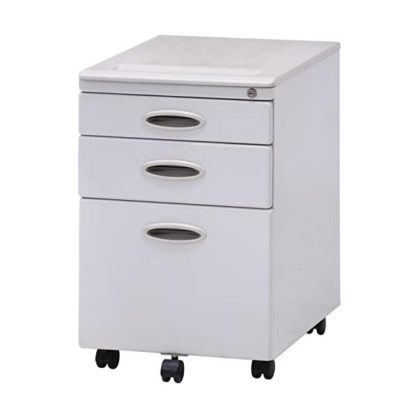 鍵付き・ライトグレー  74577・・Color:ライトグレー・サイズ:幅40x奥行56x高さ61cm・本体:スチール・重量:約17kg・原産国:台湾