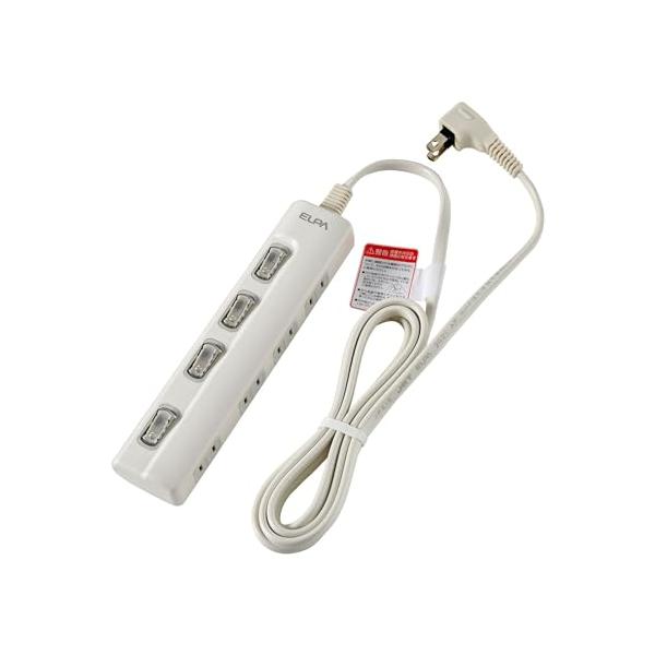 4個口-/2m/WLS-LY42EB(W)・Size:2mStyle:4個口・パッケージ個数:1・【ホタル色ＬＥＤ】ホタル色ＬＥＤランプ仕様の独立スイッチ付きタップです。・【横差しタイプ】差し込みやすい4個口の上差しタイプ です。・【保護被...