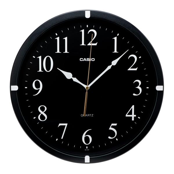 CASIO(カシオ) 掛け時計 黒 アナログ インテリアクロック ステップ秒針 IQ-97-1JF