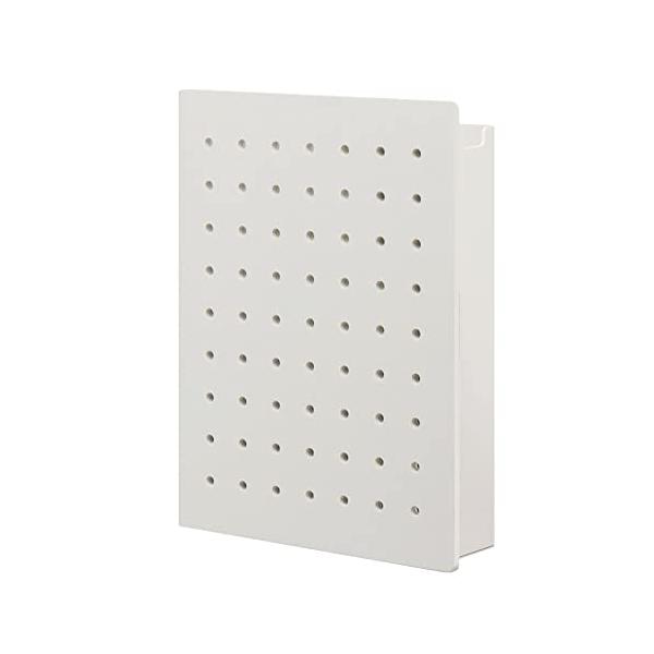Office・ホワイト Medium PGH200シロ・「見せる」「隠せる」でスッキリ収納マグネットで貼れる小さな有孔ボード・【製品外寸】約262(H)×203(W)×55(D)mm　【ボックス内寸】約240(H)×186(W)×40(D)...