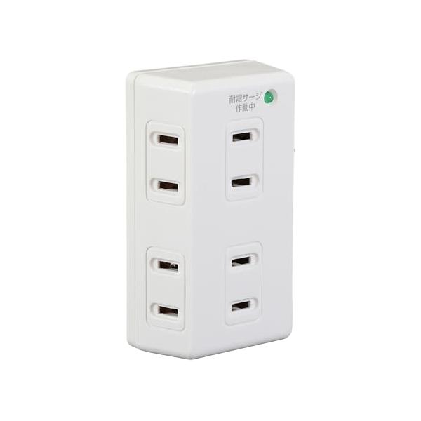 スイッチ無ホワイト/6個口/A-S600(W)・Style:スイッチ無・パッケージ個数:1・【雷に強い】1つのコンセントから6方向に電源を分配することができます。耐雷サージ機能付トリプルタップです。・【電源ラインサージ低減】内蔵されたサージ...