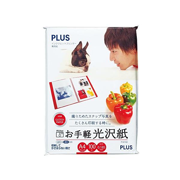 PLUS(プラス) インクジェット用紙 お手軽光沢紙 A4判 100枚入 IT-221GE 46-053