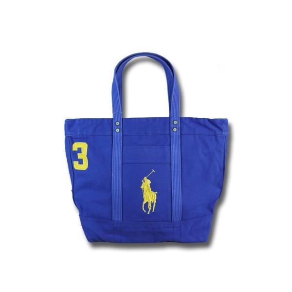 �|���E�����t���[���� Polo Ralph Lauren Tote Bag �W�b�v �g�[�g�o�b�O �r�b�O�|�j�[ BLUE ���i�摜