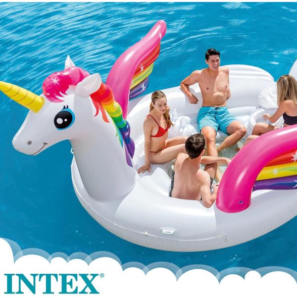 インテックス INTEX ユニコーン パーティーアイランド 大型 INTEX UNICORN PARTY 家庭用 プール 水遊び 海 浮輪 うきわ ボート