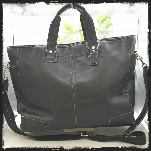 【美品】COACH ブラック レザー ビジネスバッグ raftelshop_t001134