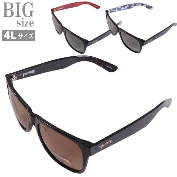 THRASHER ビッグサイズ偏光レンズサングラス pjg3t 大きいサイズ メンズ□THRASHERビッグサイズ偏光レンズ