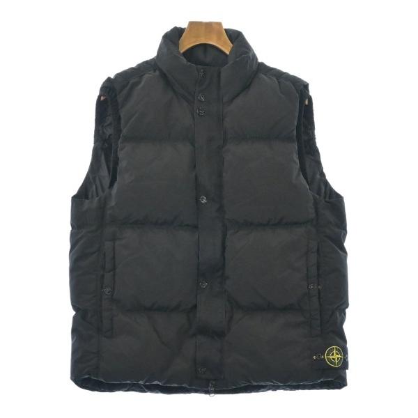 STONE  ダウンジャケット/ダウンベスト L 黒 【古着】【中古】【送料無料】 STONE ISLAND（ストーン アイランド） ダウンジャケット/ダウンベスト